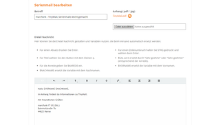 Screenshot Bearbeitungsformular